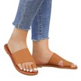 thumbnail image 2 of HBFAGFB Women's Slippers Fashion Spring Summer Flat Bottom Breathable Simple Beach Shoes Brown Size 39, 2 of 8