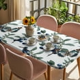 thumbnail image 3 of Blueberry Spring Leaves Table Cloths for 3 Foot Rectangle Tables, Farmhouse Botanical Branches Patio Waterproof Elastic Fitted Tablecloths, Washable Rectangular Table Cover for Camping, 3 of 8