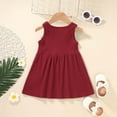 thumbnail image 5 of gljltg Toddler Baby Girl Dress Boho Linen Lace Baby Dress Sundress Girls Summer Clothes Outifits Sleeveless Solid Color Skirt, 5 of 7