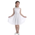 thumbnail image 4 of Vxuxlje Kids Flower Girls Dresses Wedding Lace Chiffon Sleeveless Bridesmaid Dress Princess Prom Ball Ivory 14, 4 of 7