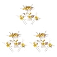 thumbnail image 4 of Qarigey 4 Uds peinetas de flores de boda decoraciones tocados elegantes para niñas tocado de novia accesorio de joyería de moda amarillo Type1 NO1, 4 of 6