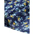 thumbnail image 4 of Agnes Orinda Women's Plus Size Blouses Round Neck Floral Tie Waist Short Flare Sleeve Tops 3X Dark Blue, 4 of 5