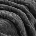 thumbnail image 7 of Exclusivo Mezcla King Size Jacquard Weave Wave Pattern Flannel Fleece Velvet Plush Bed Blanket as Bedspread/Coverlet/Bed Cover (90" x 104", Dark Grey), 7 of 7