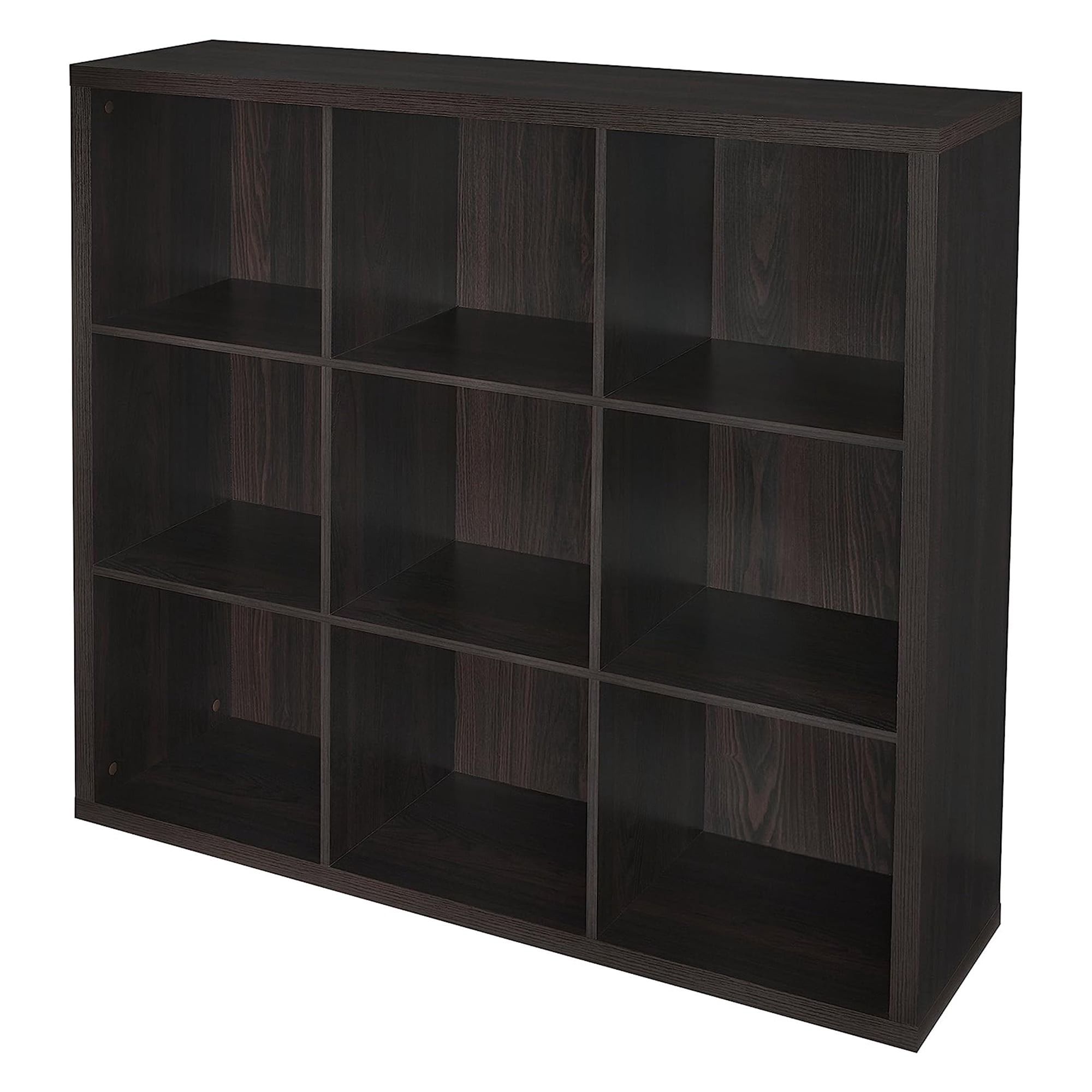 ClosetMaid 9 Cube Storage Shelf Bookshelf Organizer with Back Panel, Black