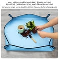 thumbnail image 4 of Ovzne Plant Repotting Mat PVC Oxford Gardening Mats Copper Buckle Changing Mat Succulent Potting Planting Mixing Dirt Mat Potting Soil Plants Mat Indoor Garden Tools (100*100cm/40*40in, Blue), 4 of 6