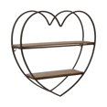 thumbnail image 1 of Estante de Pared con Forma de Corazón Flotante de Metal y Madera Estantes Decorativos para Hogar Oficina Dormitorio o Sala de Estar Negro 20 x 5 x 20, 1 of 6