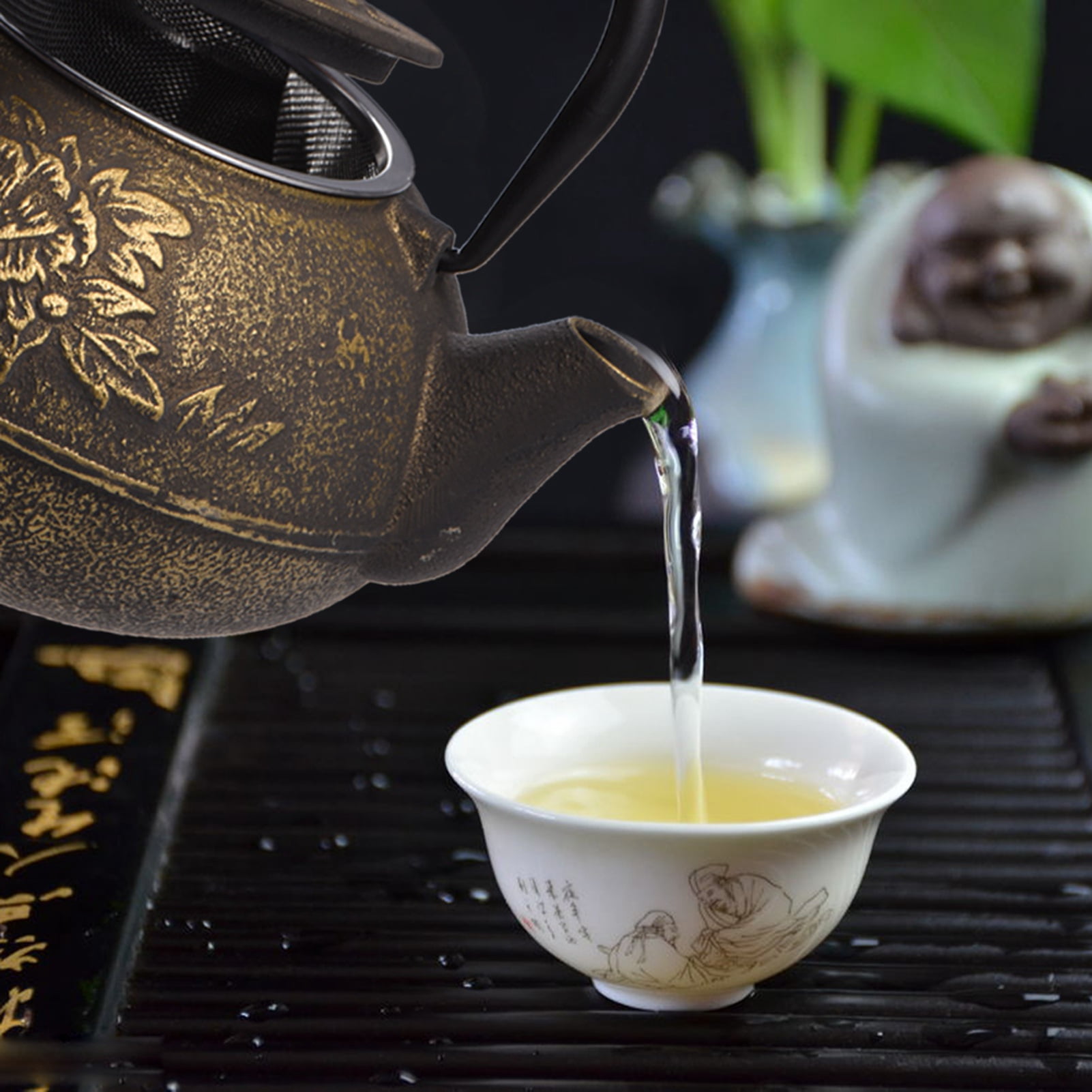 Théière Japonaise En Fonte JUMZ Noire - 9 Oz Avec Infuseur Et Couvercle