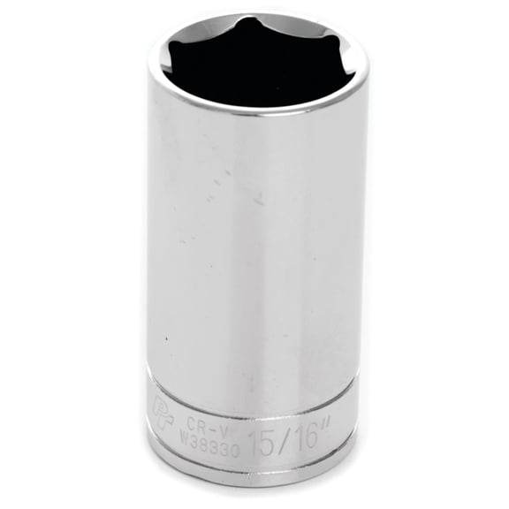 Performance Tool W38330 15/16-Inch 6-Point Chrome Vanadium Socket, 3/8-Inch Drive