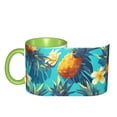 thumbnail image 4 of Pineapple Flowers Summer Coffee Mug Fun Custom Ceramic Mugs 11oz Green, 4 of 5