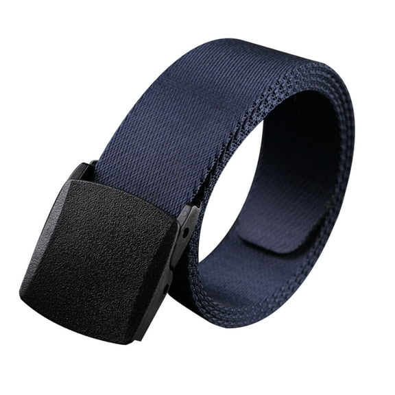 Raindrops Belt with Buckle 1Pack Blue Canvas Belt Men Rectangular Style Airport Friendly 11.8x1.5x0.2in