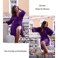 thumbnail image 2 of Ekouaer Women Kimono Robes Knee Length Knit Bathrobe Lightweight Soft Sleepwear V-neck Casual Ladies Loungewear, 2 of 6