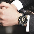thumbnail image 4 of Mens Luxury Watches Business Chronograph Dress Waterproof Leather Strap Analog Quartz Wrist Watch, 4 of 6