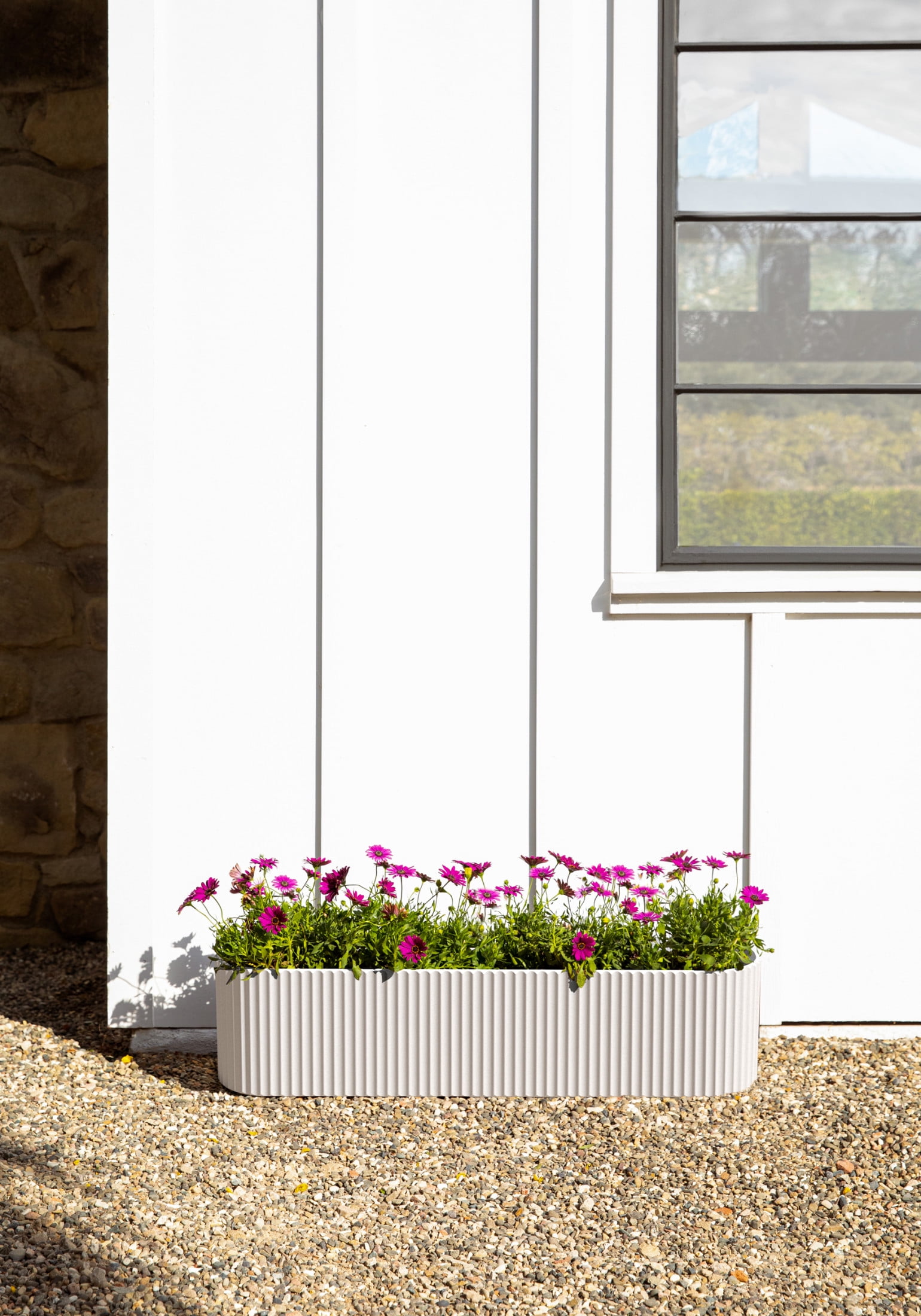 Veradek Demi Series Window Box 36" Plastic-Stone Planter - (White/2 Pack)