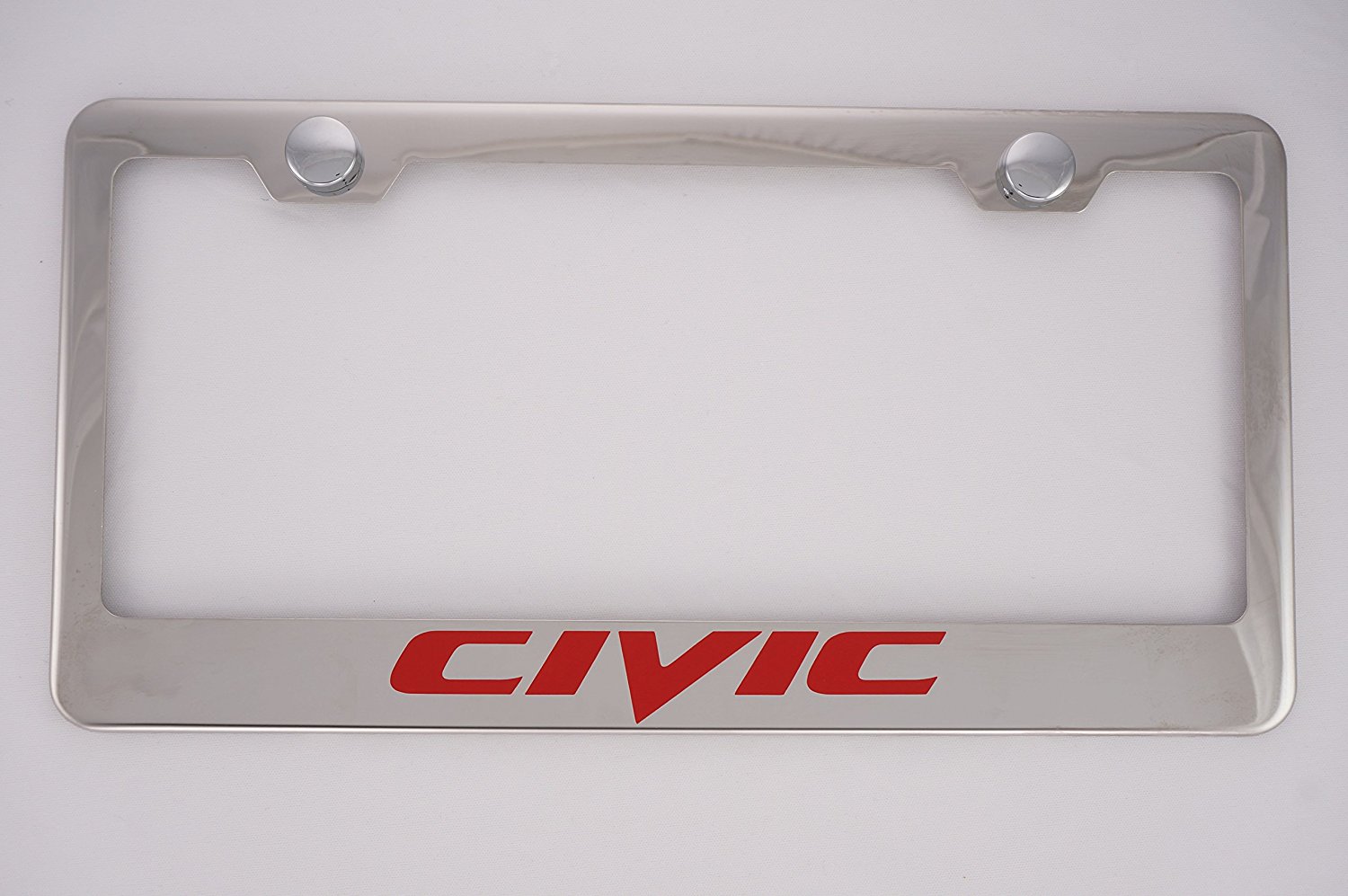 Honda Civic Chrome License Plate Frame with Caps, By PRC