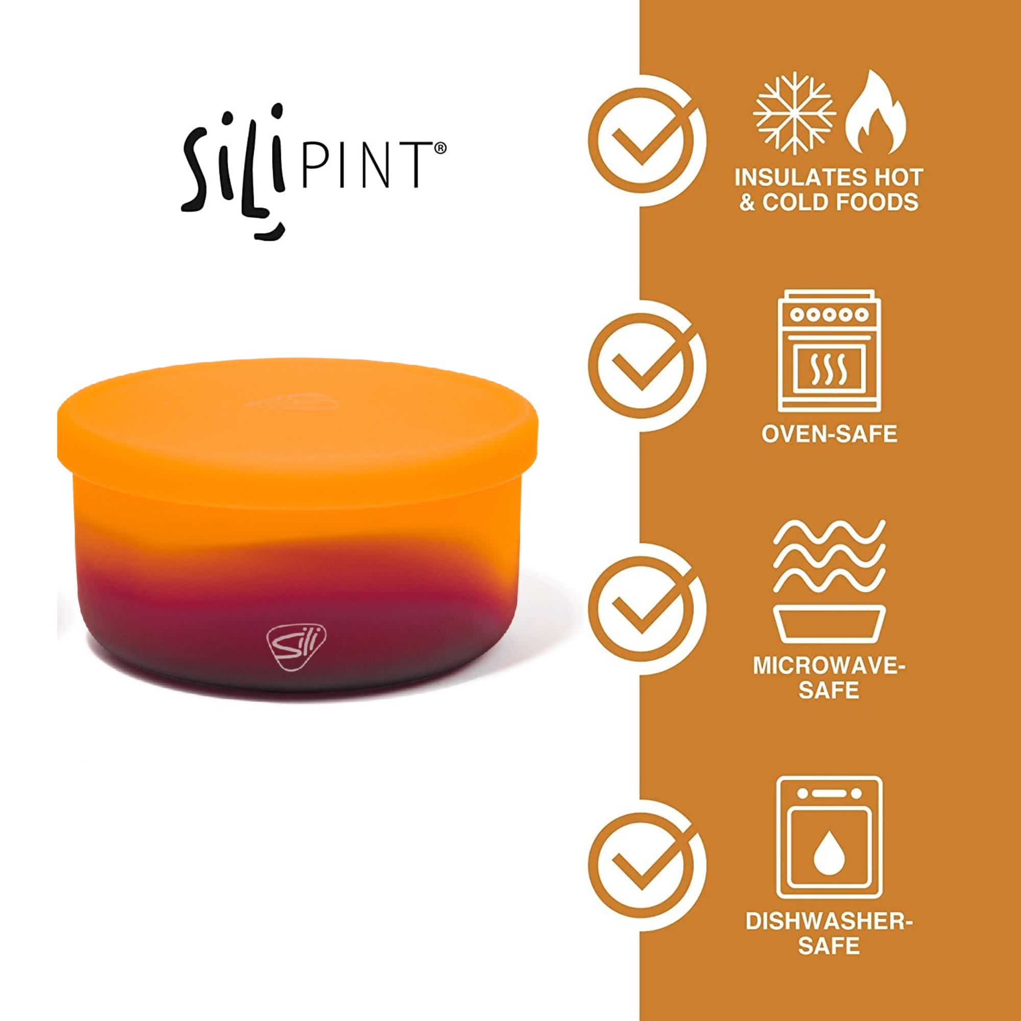 Silipint: Silicone 30oz Lidded Bowls: 2 Pack Sun Storm