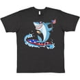 thumbnail image 3 of Inktastic Fourth of July Shark Surfing T-Shirt, 3 of 5