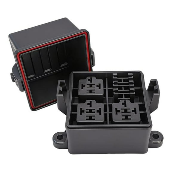 12V 3 Way Waterproof Fuse Relay Box Blade Fuse Slots 4-Pin 5-Pin 40Amp Relay
