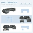 thumbnail image 6 of Harper & Bright Designs Modular Sectional Sofa Set with 2 Ottoman and Cup Holder, 4-Seat U-Shaped Couch with Console and Wide Seat, Oversized Chenille Upholstered Sectional Sofe with USB Charger, Gray, 6 of 21