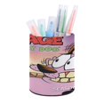 thumbnail image 1 of Coraje el Perro Cobarde-theme Cylinder Pen Holder Pencil Organizer with Flannel Lining PVC Leather Material Cardboard Base for study work 10*8CM, 1 of 6