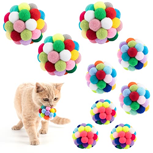 round cat toy with ball