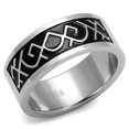 thumbnail image 1 of Men High Polished Stainless Steel Ring with Epoxy in Jet - Size 13, 1 of 1