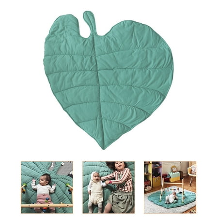 Leaf-Shaped Baby Play Mat - Non-Slip Toddler Activity Mat for Floor, Nursery Green