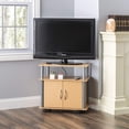 thumbnail image 4 of Home Basics MDF Rolling Wood TV Stand with Cabinet, Natural, 4 of 5