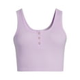 thumbnail image 5 of No Boundaries Crop Henley Tank Top, Women's and Women's Plus, 5 of 5