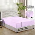 thumbnail image 4 of 500 Thread Count 100% Egyptian Cotton 3-Piece Fitted Sheet ( 1 Fitted Sheet + 2 Pillow Covers) 30 Inches Deep Pocket Size California-King Color Lavender Solid, 4 of 6