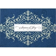 DaySpring Happy Holidays Scroll Navy Blue Card