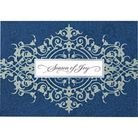 DaySpring Happy Holidays Scroll Navy Blue Card