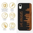 thumbnail image 4 of Wood phone case for iPhone XR compatible protective cell phone cover shockproof slim fit laser engraved Skyline LA design Black wood case for Men & Women by CaseYard, 4 of 7