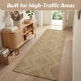 thumbnail image 2 of SIXHOME Outdoor Rugs 2'x8' Runner, Bohemian Geometry Patio Rug, Indoor Outdoor Polypropylene Weave Textured Carpet, Water-Resistant, Quick-Dry Rug for Porch, Balcony, RV, Garden, Neutral Brown, 2 of 8