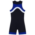 thumbnail image 6 of Zaldita Mens Swimming Bodysuit Sport Athletic Unitard Sleeveless Zip Up Leoatrd Bathing Surfing Suit Blue 3XL, 6 of 7