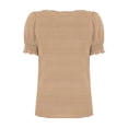 thumbnail image 4 of Wowcloth Women's Casual Short Sleeve T-shirt with Striped Print, Square Neck for Daily Wear, 4 of 5