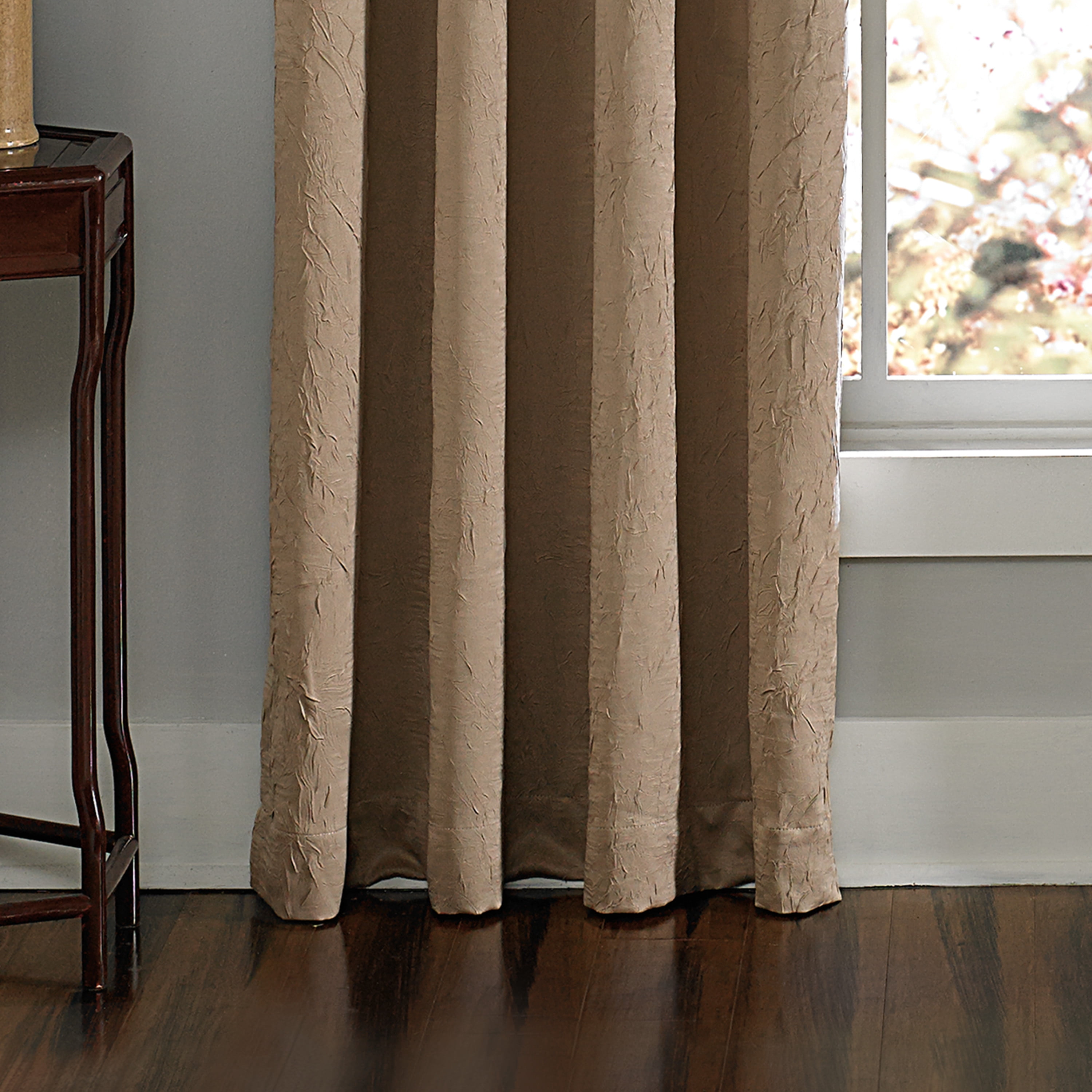Curtainworks Lenox Grommet Curtain Single Panel, Indoor, 50"W x 120"L, Taupe, Adult