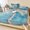 Cyan, variant on King Size Fitted Sheet Set - Turquoise Palm Trees Tropical 3 Piece Bedding Sets 16" Deep Pocket Fitted Sheet with 2 Pillowcases, Summer Coastal Seaside Brushed Microfiber Hotel Luxury Bed Sheets