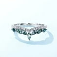 thumbnail image 2 of Marquise Cut Lab Created Moss Agate & Diamond Curve Crown Wedding Band Ring in 925 Sterling Silver – Elegant Jewelry for Women, 2 of 5