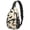 Dachshund and Bone Beige Pattern, variant on Pug and Heart Red Pattern Sling Backpack, Unisex Daily Travel Sling Pack with Side Mesh Pockets, Breathable Padded Back Gift Ideas for Hiking Cycling Walking