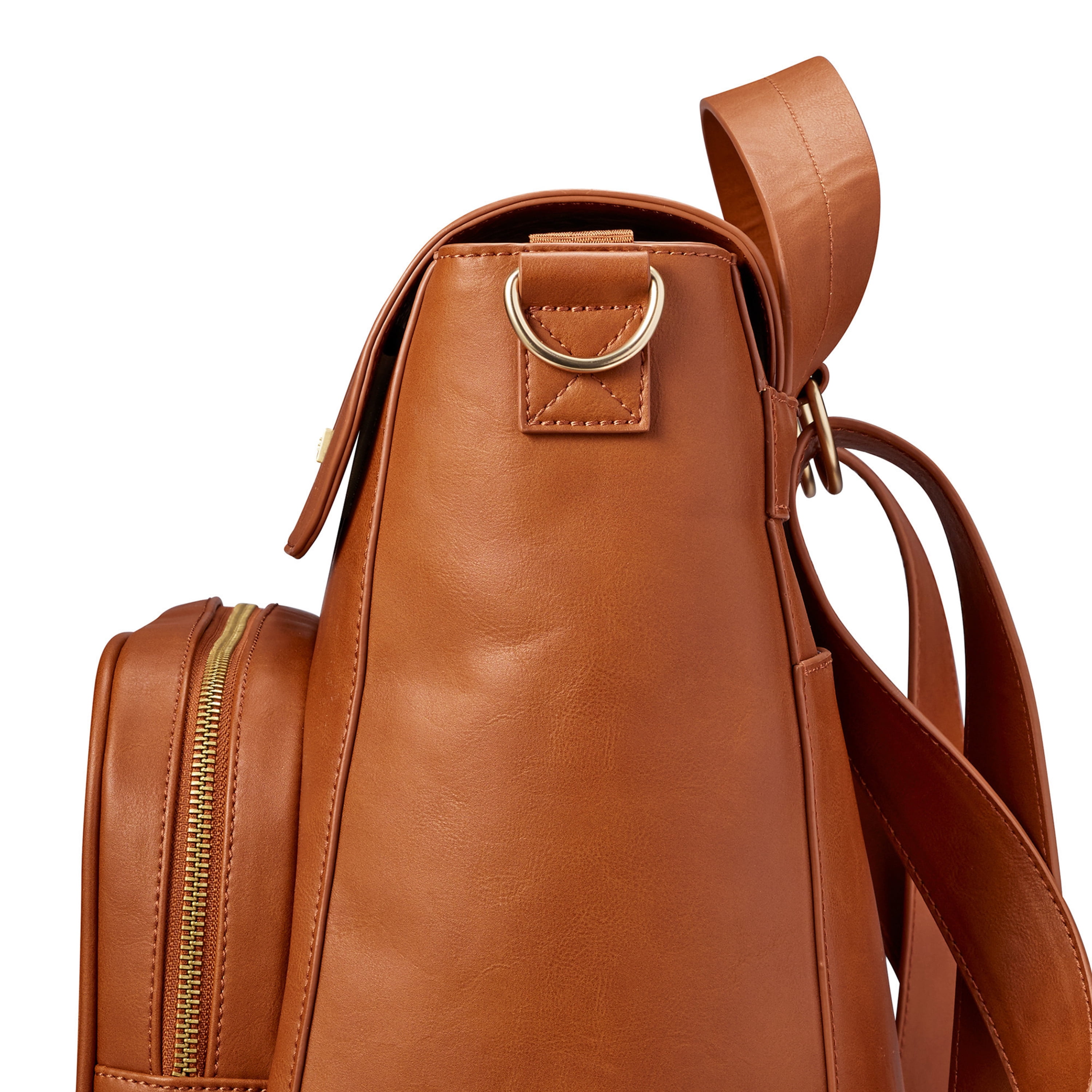 JJ Cole Easy to Clean Machine Washable Backpack Diaper Bag Cognac
