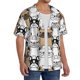 thumbnail image 2 of Balery French Bulldog 2 Camisa Casual de Manga Corta con Botones para Hombre, Texturizada, Estilo Cubano, para Playa, Verano-Large, 2 of 5
