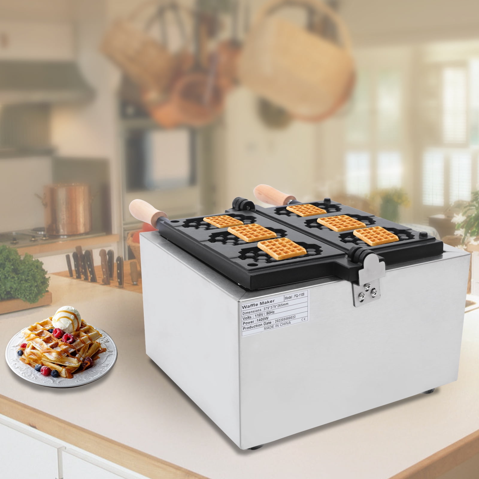 Electric Waffle Maker, Mini-Honeycomb Double Sided Heated Waffle Maker, Electric Waffle Making Machine, Non-stick French Muffin 3pcs Waffle Irons