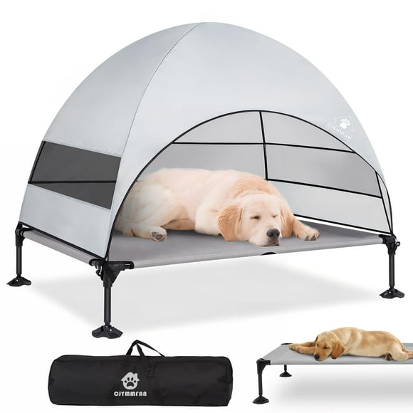 Cama Elevada para Perro CJYMMFAN con Dosel Mejorado para Exterior