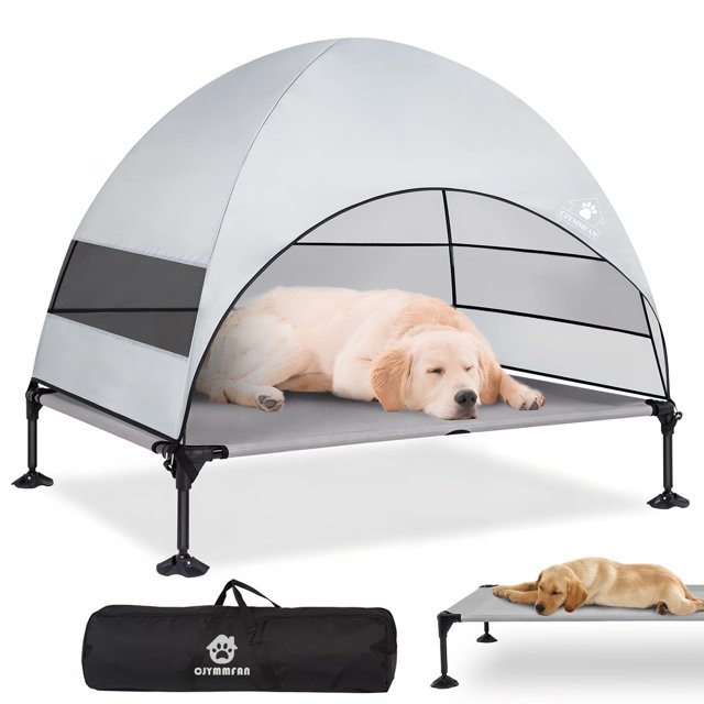 Cama Elevada para Perro CJYMMFAN con Dosel Mejorado para Exterior