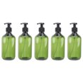 thumbnail image 1 of GOOHOCHY 5 botellas vacías de plástico de 500 ml para champú, emulsión, bomba de prensa, color verde oscuro., 1 of 8