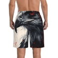 thumbnail image 3 of KLL Red Black Ink Style Bald Eagle Men's Casual Summer Beach Shorts Hawaiian Shorts with Pockets-XX-Large, 3 of 5