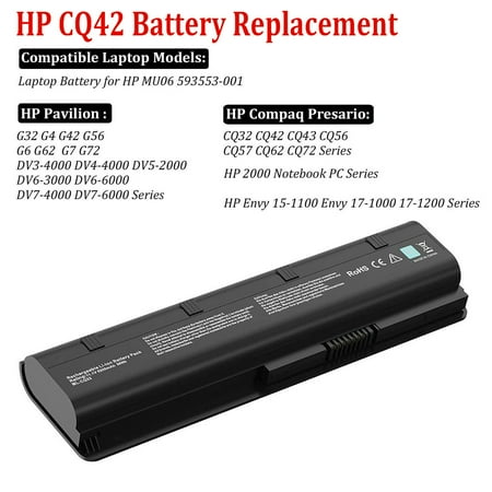 593553-001 Battery For HP DV5-2135DX DV5-2155DX DV6-3000 DV6-3019WM DV6-3025DX