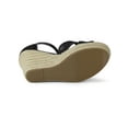 thumbnail image 5 of BLISSFUL STEP Women's Espadrille Wedge Heel Wedge Sandals Black 6, 5 of 8