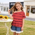 thumbnail image 6 of Bovxnpu Girls Off Shoulder Short Sleeve T Shirts Kids Summer Tops Girls T Shirt One Shoulder Graphic Short Sleeve Light Summer Crewneck Tops, 6 of 9