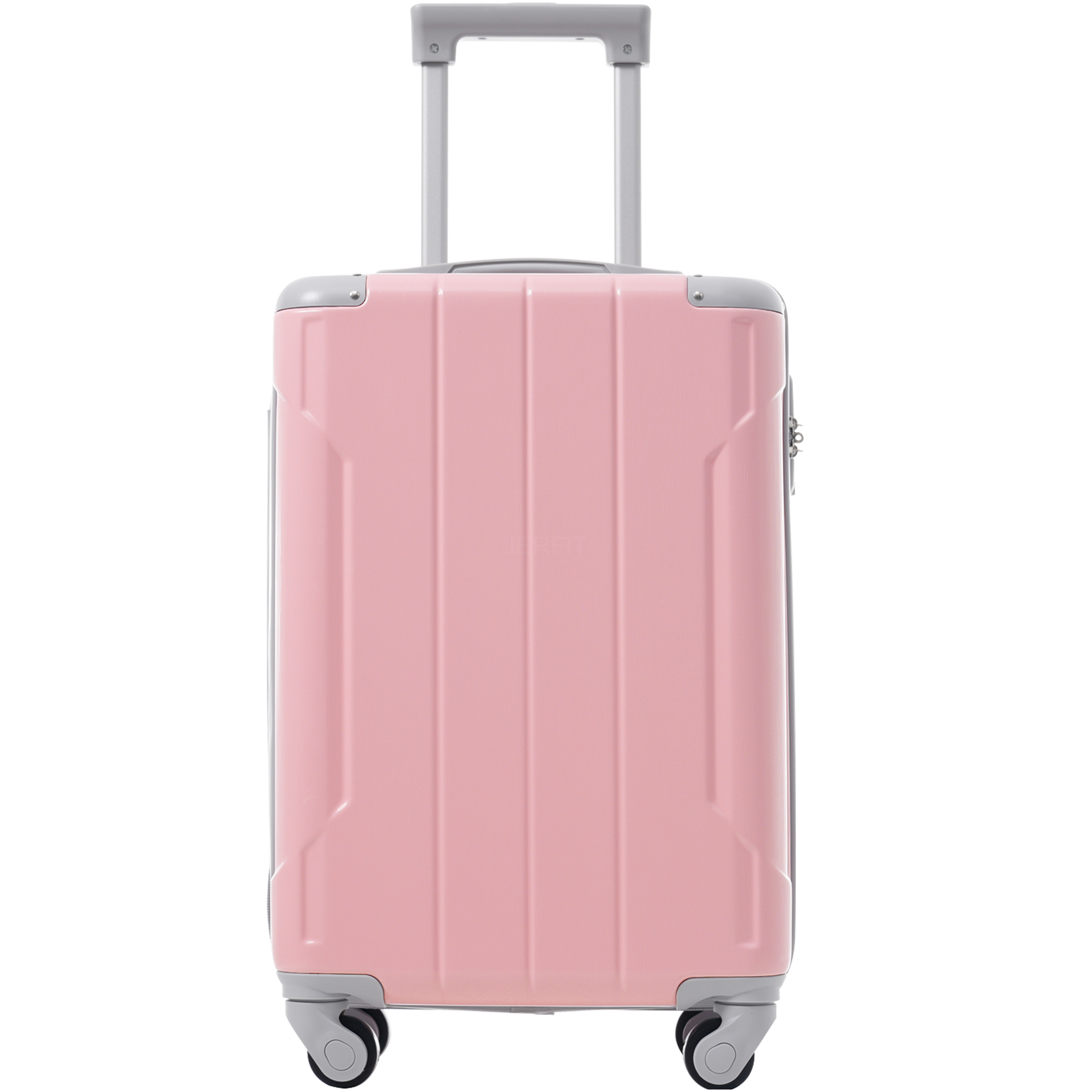 JERFIT 3-Piece Pink Lady ABS Hardshell Luggage Set with Spinner Wheels, TSA Lock, Expandable Carry On Suitcase & Weekender Bag for Travel